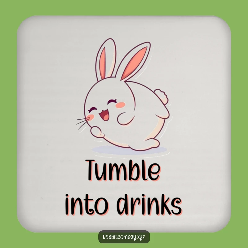 Funny Tumbling Rabbit Coasters: Protect Surfaces with Fun