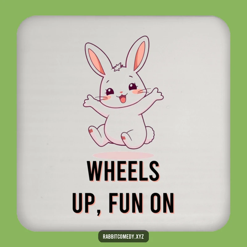 Funny Rabbit Cartwheel Drink Coaster: Protect Surfaces with Exaggerated Ears Style