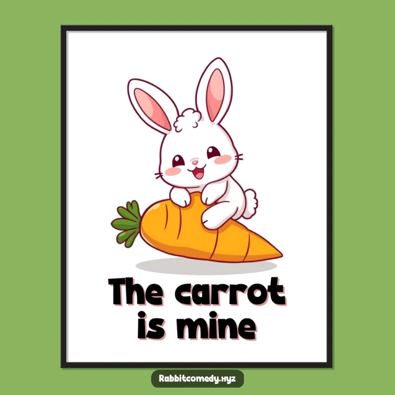 Funny Kawaii Rabbit Poster: Fluffy Character Art, Your Perfect Funny Gift for Cute Decor!