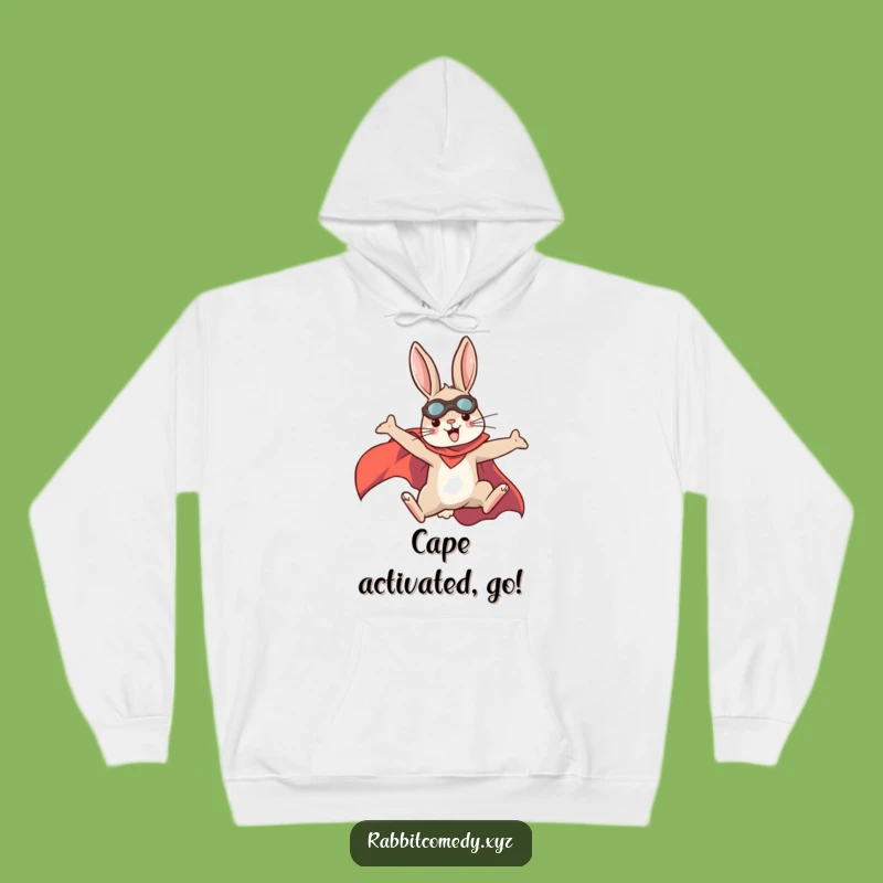 Cozy Funny Superhero Rabbit Hoodie: Your Funny Gift for Everyday Adventures!