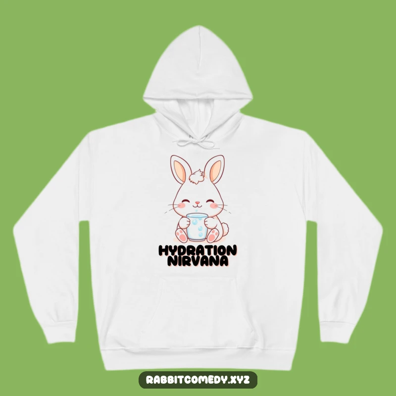 Cozy Funny Rabbit Dewdrop Hoodie - Warm, Relaxing & Humorous Comfort Wear