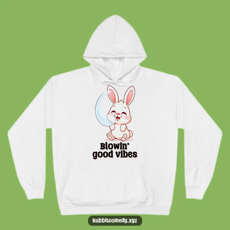 Funny Giggling Rabbit Bubble Hoodie: Cozy Reflective Joy Gift