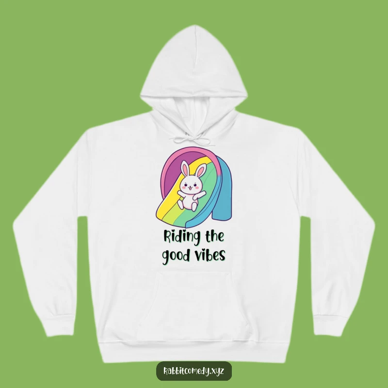 Funny Rainbow Slide Rabbit Hoodie: Cozy & Humorous Fun Sweatshirt - Gift!