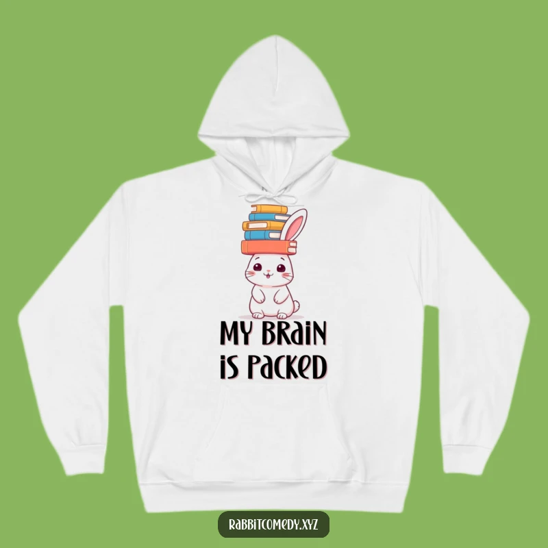 Cozy Funny Bookworm Rabbit Hoodie: Your Perfect Funny Gift for Cozy Reading!
