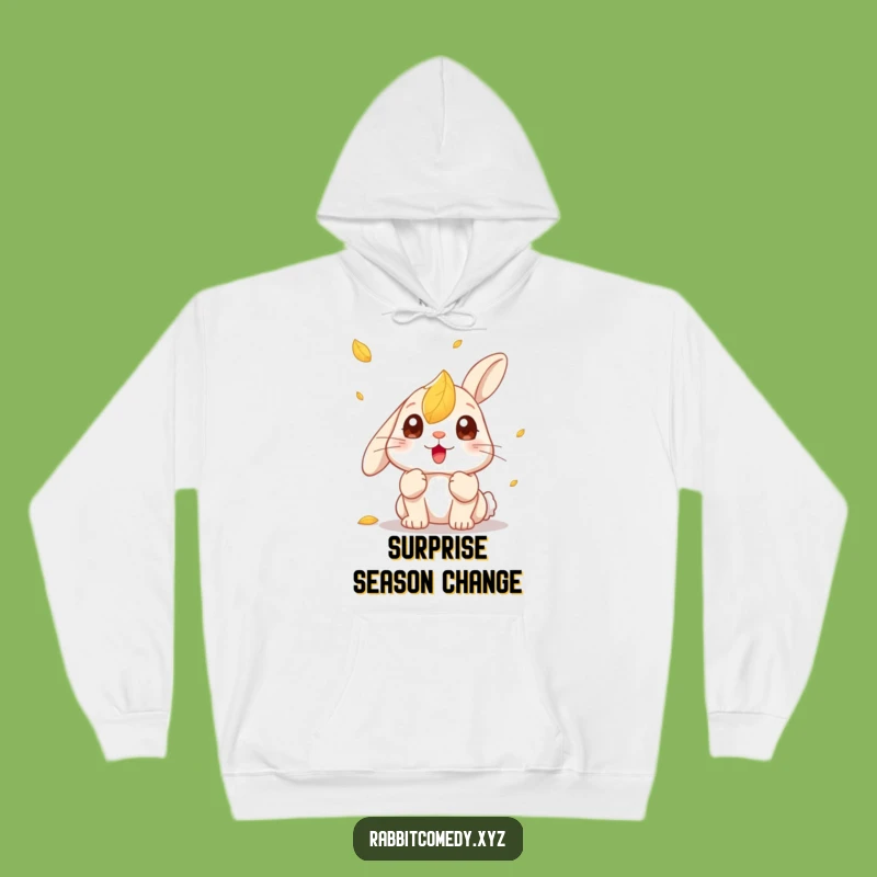 Cozy Funny Kawaii Rabbit Leaf Surprise Hoodie: Warm and Whimsical Funny Gift