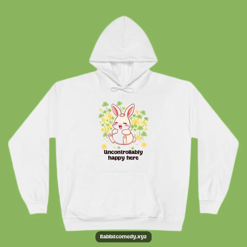Funny Giggling Rabbit Hoodie: Cozy Joy Wear, Perfect Playful Happiness Gift