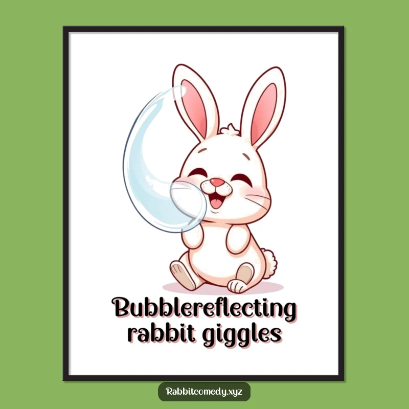 Free Printable Wall Art: Giggling Rabbit Bubble, Funny Decor Downloadable