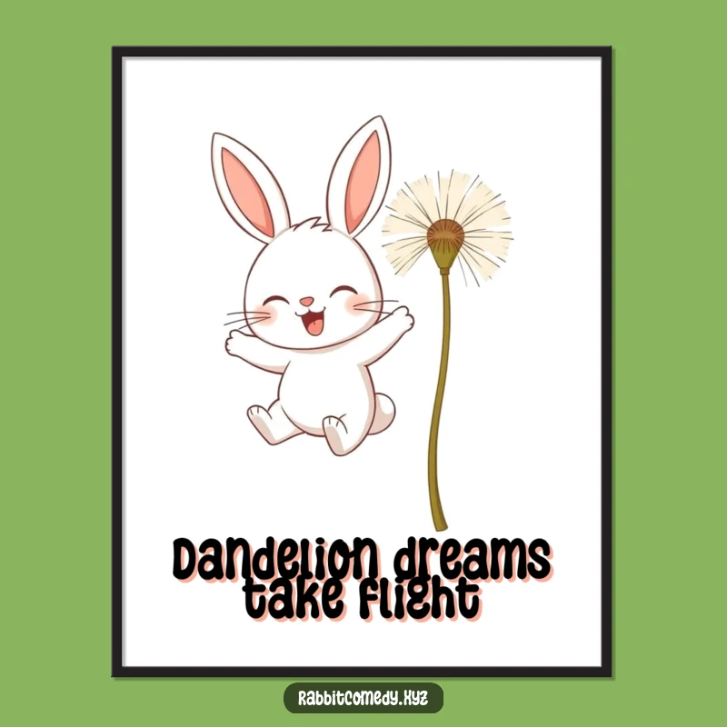 Funny Free Printable Wall Art: Determined Rabbit Flying, Downloadable Art for Adventurous Spaces