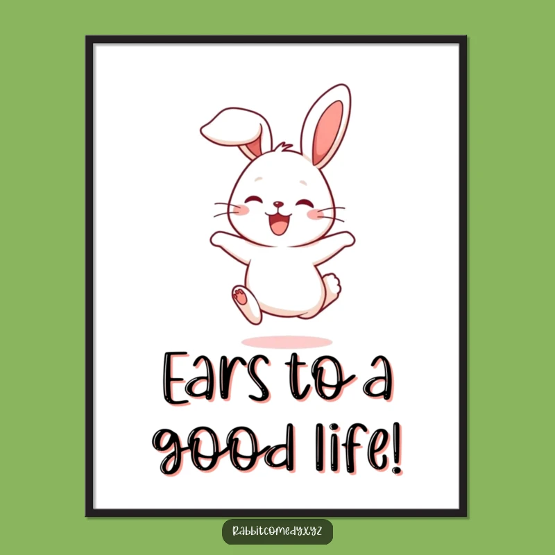 Free Printable Wall Art: Joyful Rabbit Hop for Hilarious, Cheerful Home Decor Gift