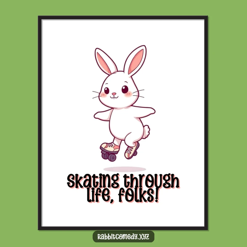 Free Printable Roller Skate Rabbit Wall Art - Dynamic Downloadable Decor