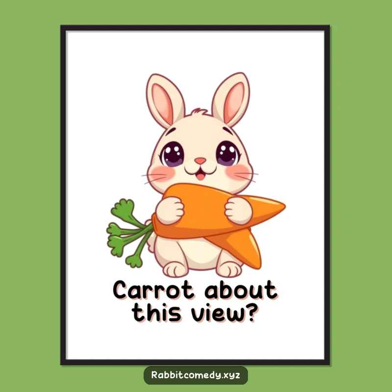 Free Printable Surprise Rabbit Carrot Wall Art - Whimsical Downloadable Decor