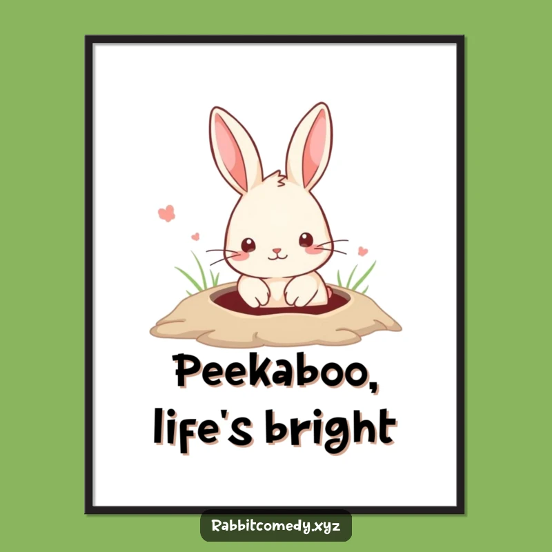 Free Printable Wall Art: Adorable Peeking Rabbit for a Touch of Cute Whimsy