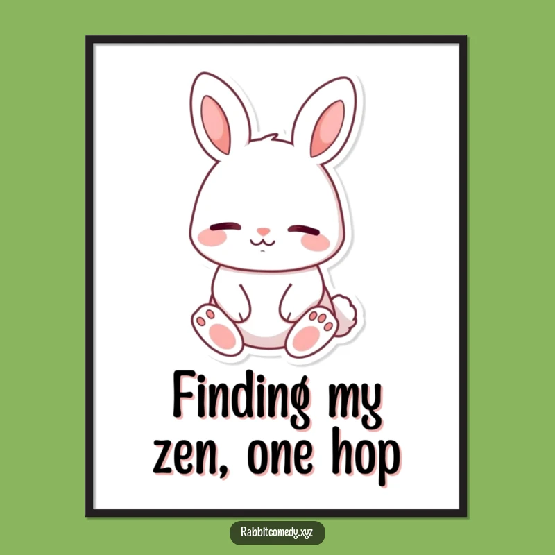 Free Printable Wall Art: Peaceful Rabbit - Calm Downloadable Decor, Serene Smile