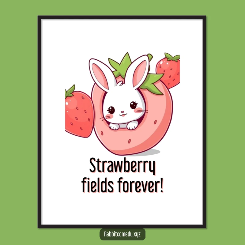Free Printable Kawaii Strawberry Rabbit Wall Art: Charming Downloadable Decor for a Sweet Space