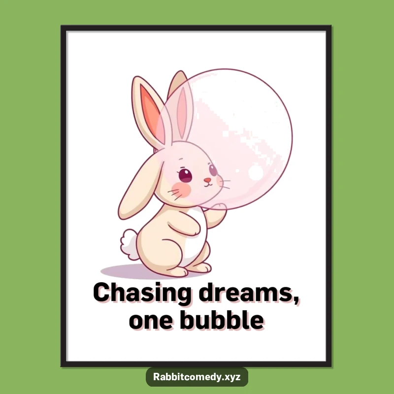 Whimsical Free Printable Wall Art: Bubble Bunny, Downloadable Playful Decor