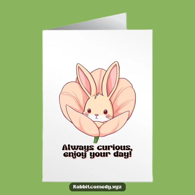 Free Printable Birthday Card: Curious Rabbit Peeking, Funny Downloadable Gift for a Giggle!