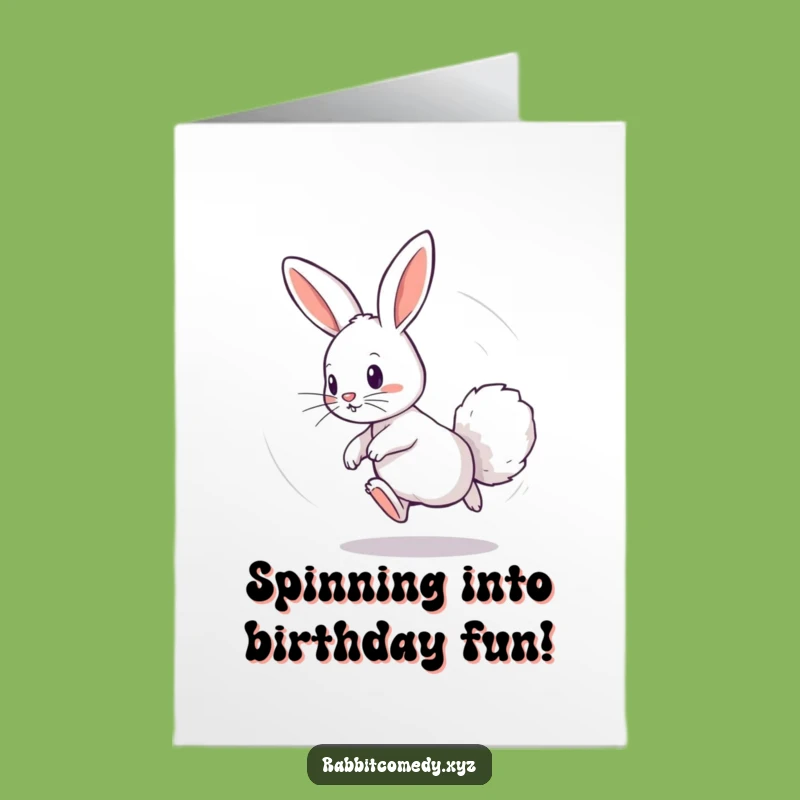 Free Printable Birthday Card: Dizzy Rabbit, Tail Chase, Funny Downloadable Gift