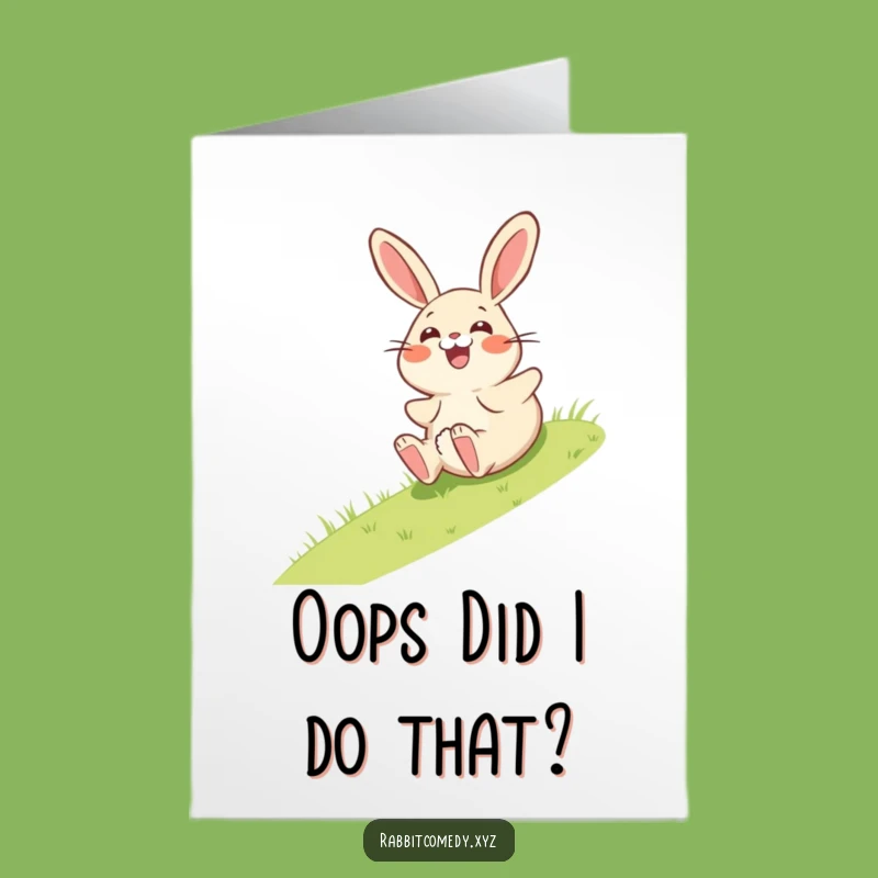 Free Printable Birthday Card: Giggling Rabbit Surprise, Funny Downloadable Gift for Kids