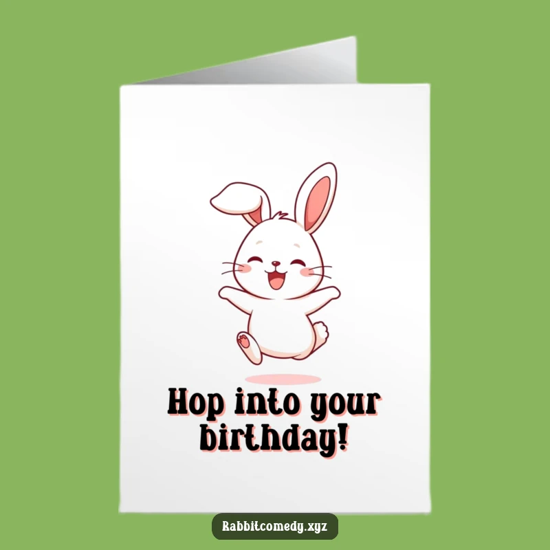 Free Printable Birthday Card: Joyful Rabbit Hop for a Hilarious Celebration Gift