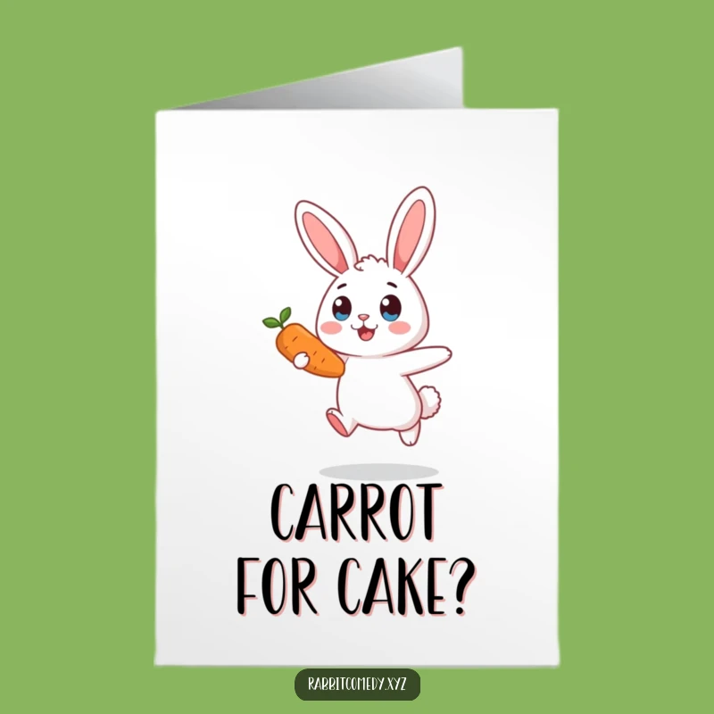Free Printable Funny Birthday Card: Surprised Rabbit Carrot Chaos, Downloadable Fun Gift