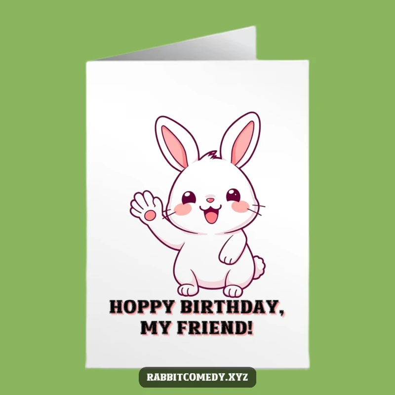 Free Printable Kawaii Rabbit Birthday Card: Happy Downloadable Gift for a Hoppy Celebration