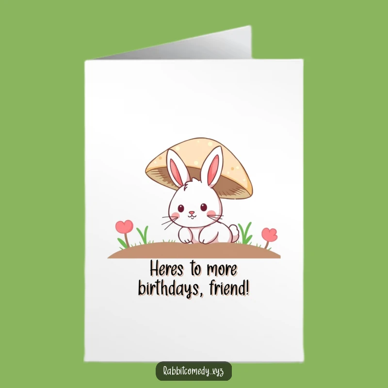 Free Printable Birthday Card: Curious Rabbit Mushroom Surprise, Perfect Downloadable!
