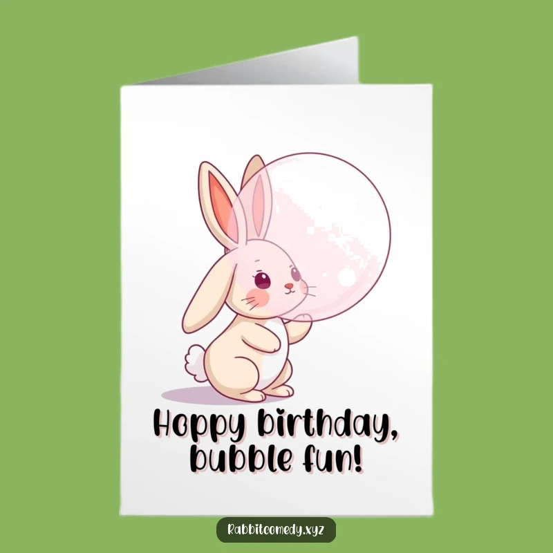 Playful Free Printable Birthday Card: Bubble Bunny, Downloadable Fun Gift