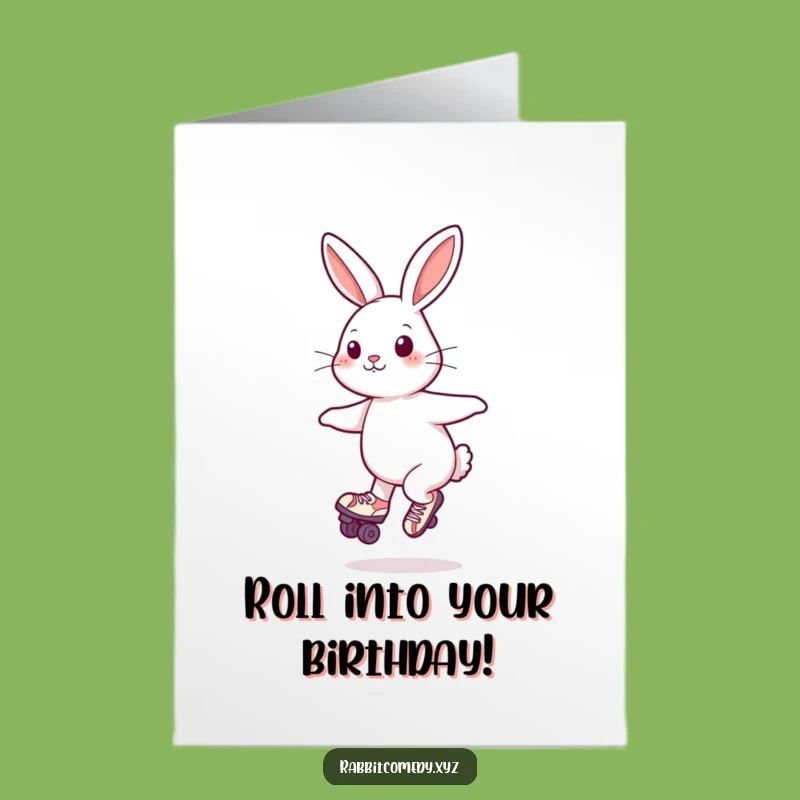 Free Printable Roller Skate Rabbit Birthday Card - Fun Downloadable Greeting