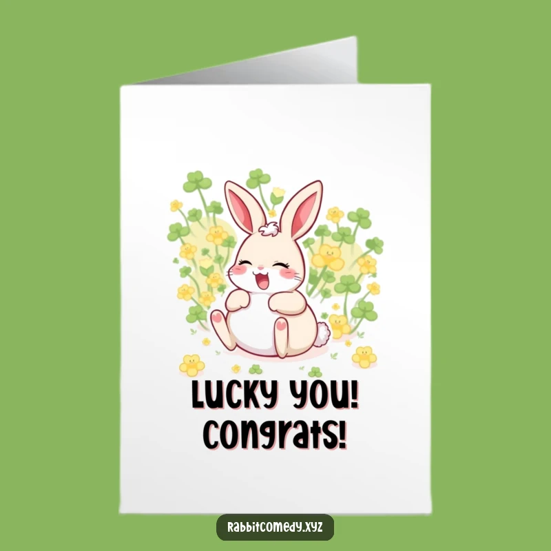 Free Printable Congrats Card: Giggling Rabbit Success, Perfect Downloadable Gift!