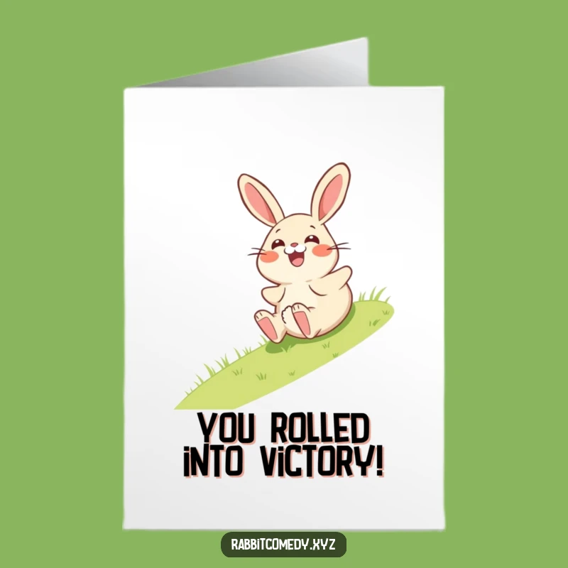 Free Printable Congrats Card: Giggling Rabbit Surprise, Funny Downloadable Gift for Any Occasion