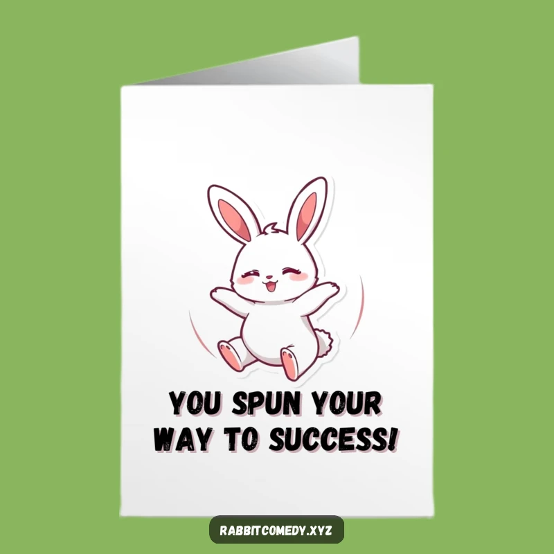 Free Printable Congrats Card: Happy Bouncing Rabbit - Funny Downloadable Celebration Gift