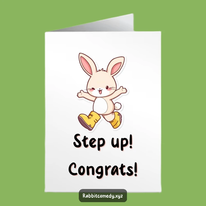Free Printable Congrats Card: Skipping Rabbit, Big Boots, Achievement Gift