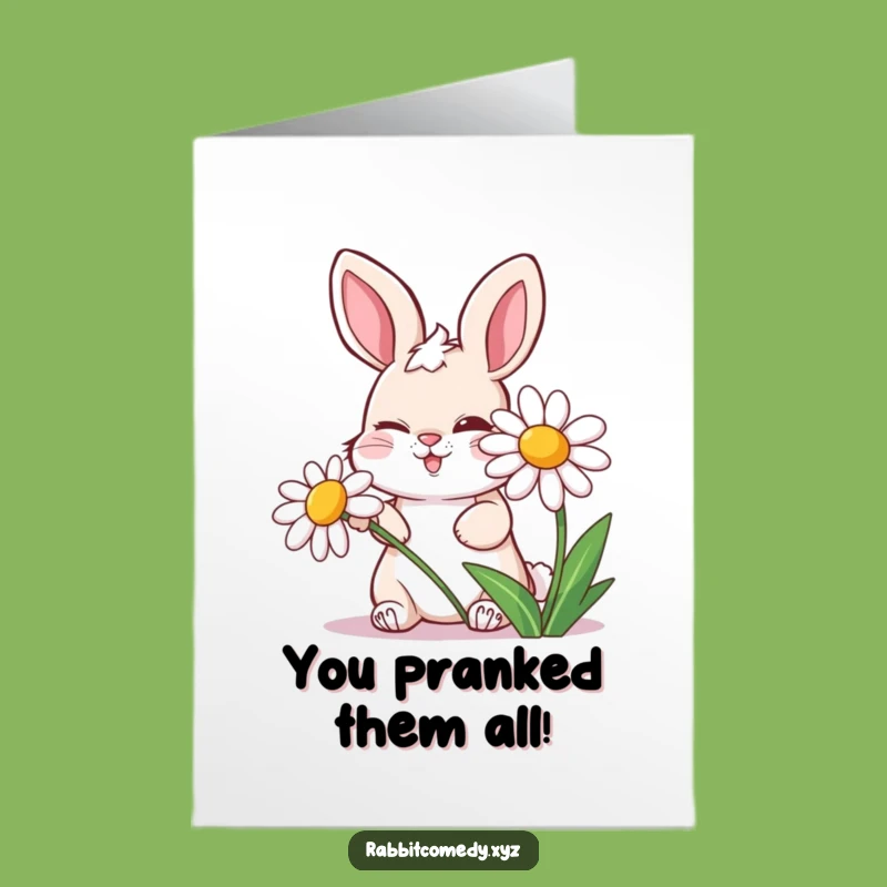 Free Printable Congrats Card: Winking Rabbit Daisy, Downloadable Art & Funny Gift!