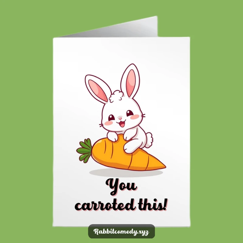 Free Printable Congratulations Card: Kawaii Rabbit Funny Downloadable Gift
