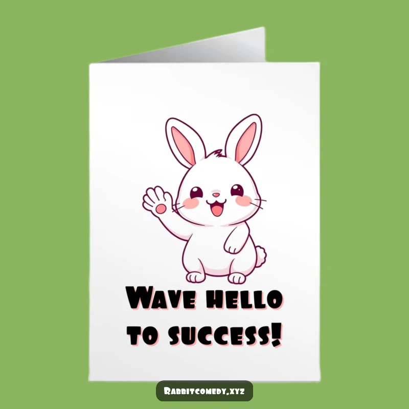 Free Printable Kawaii Rabbit Congrats Card: Cheerful Downloadable Gift for Sweet Success
