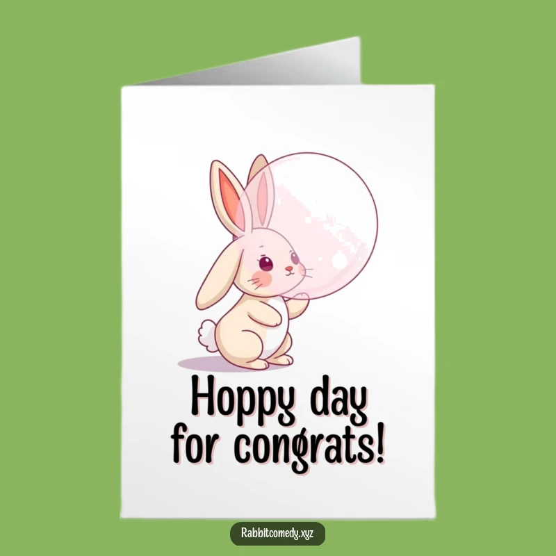 Joyful Free Printable Congrats Card: Bubble Bunny, Downloadable Celebration