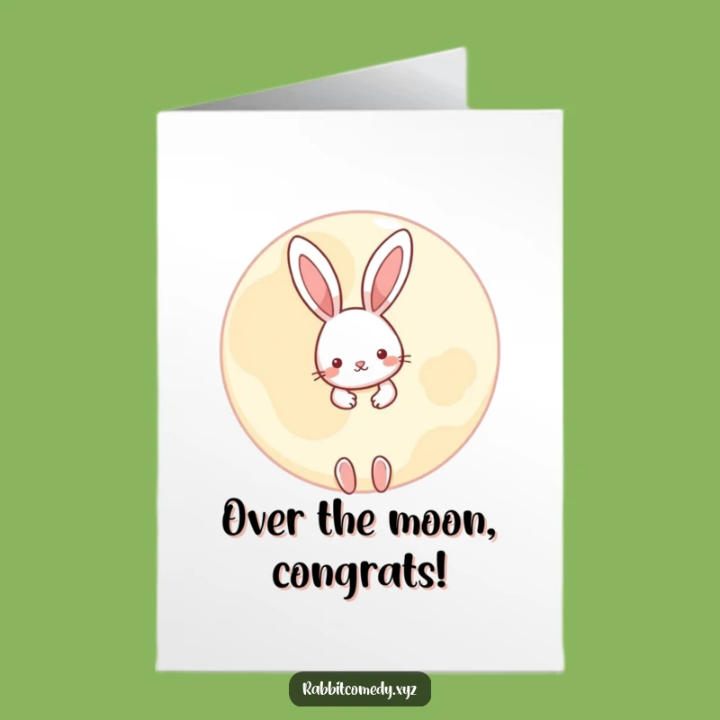 Free Printable Congrats Card: Rabbit Moon Glimpse, Downloadable Stellar Gift