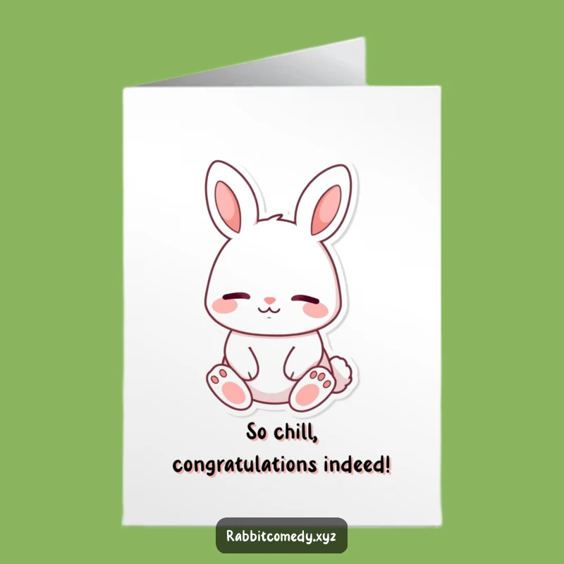 Free Printable Peaceful Rabbit Congrats Card - Calm Smile Downloadable Gift