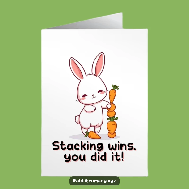 Free Printable Congrats Card: Petite Rabbit Carrots, Downloadable Art & Funny Gift!