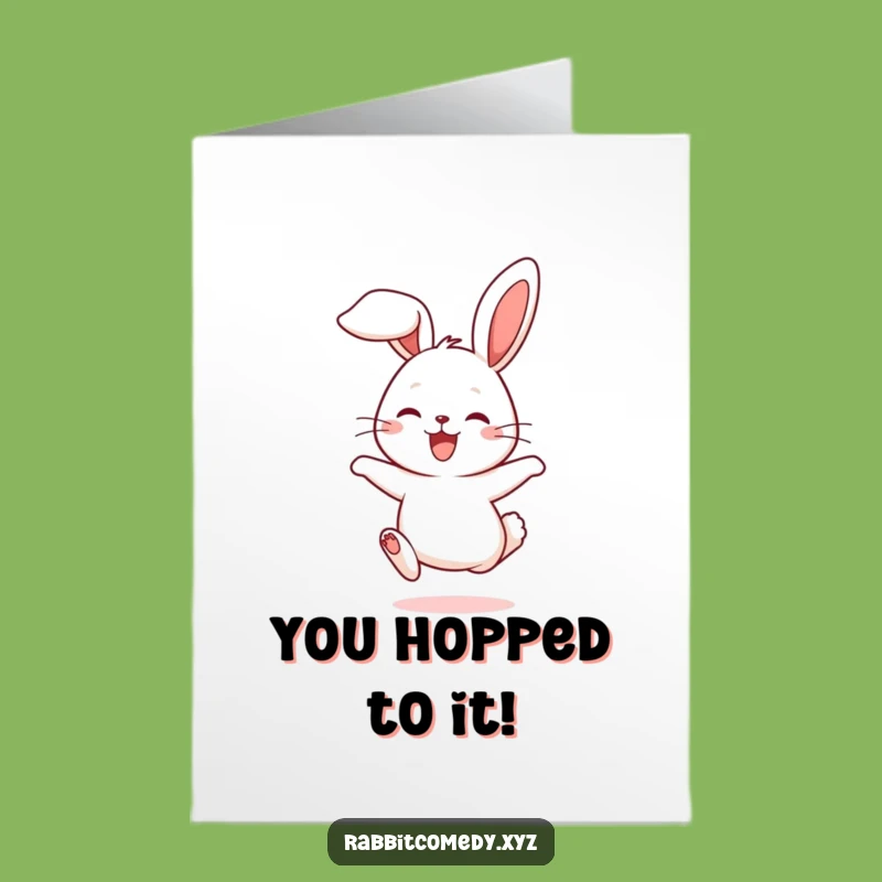 Free Printable Congrats Card: Joyful Rabbit Hop for a Hilarious Celebration Gift