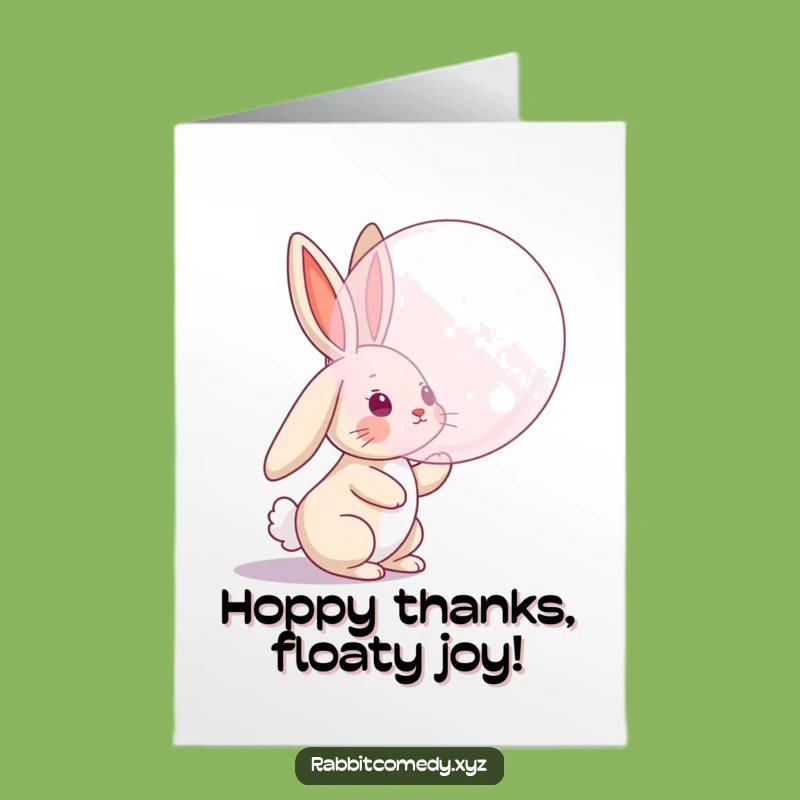 Charming Free Printable Thank You Card: Bubble Bunny, Downloadable Gratitude