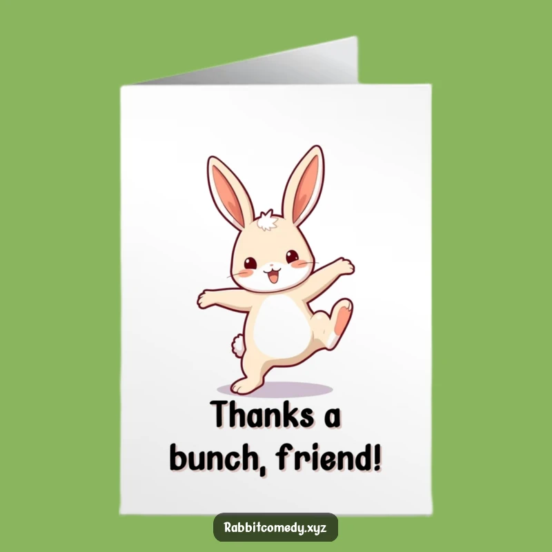 Free Printable Funny Rabbit Cartwheel Thank You Card - Appreciative Downloadable Note