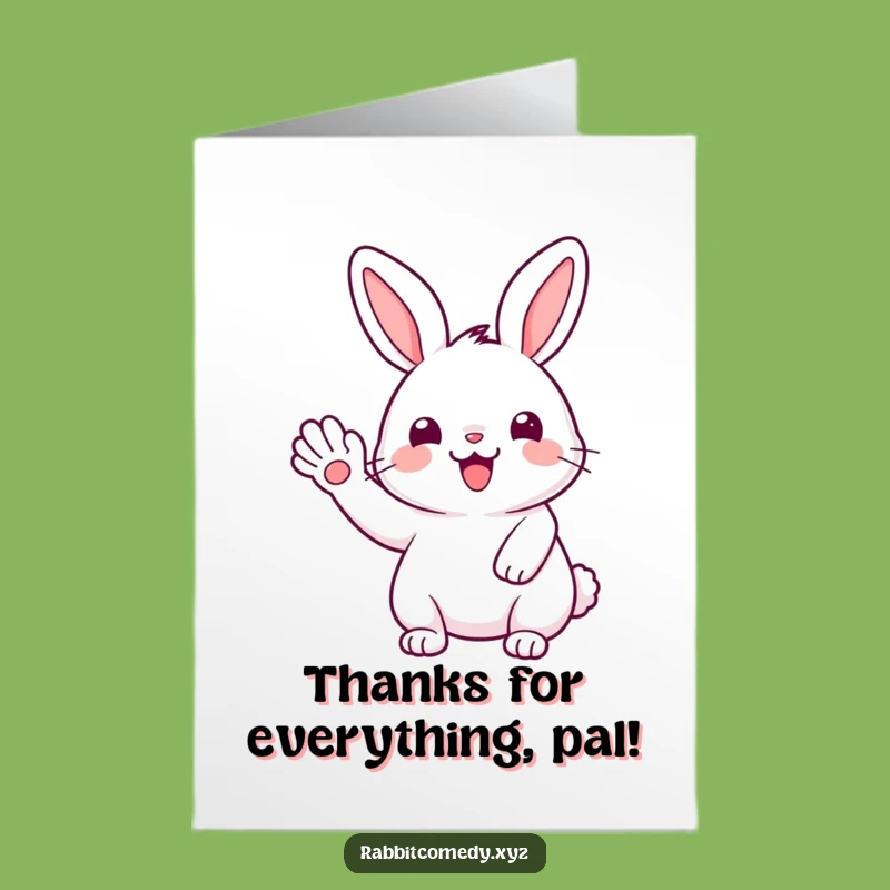 Free Printable Kawaii Rabbit Thank You Card: Adorable Downloadable Gift for Grateful Greetings