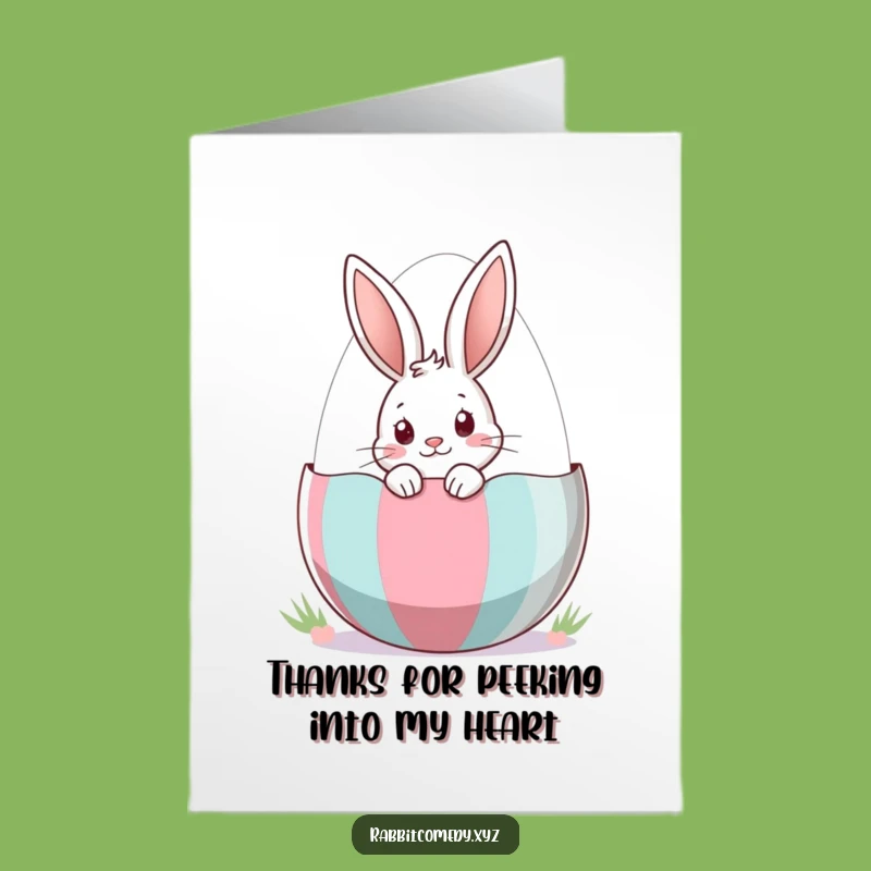 Free Printable Thank You Card: Curious Rabbit Easter Egg - Heartfelt Funny Download