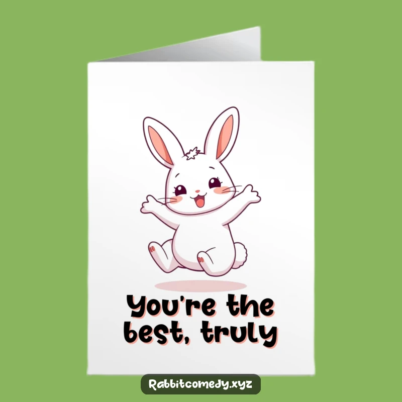Free Printable Thank You Card: Energetic Rabbit Cartwheel for Your Gratitude