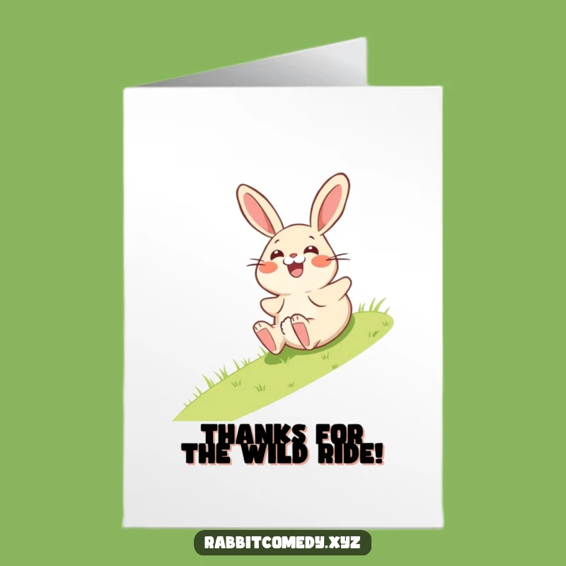 Free Printable Thank You Card: Giggling Rabbit Surprise, Funny Downloadable Gift to Express Gratitude