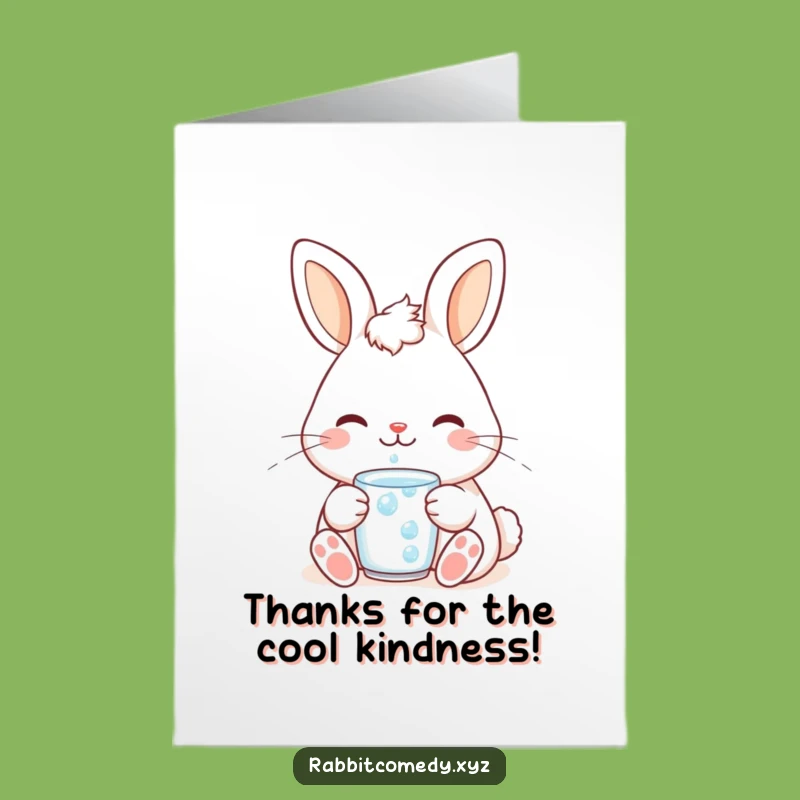 Free Printable Thank You Card: Happy Rabbit Dewdrop - Grateful Downloadable Gift!