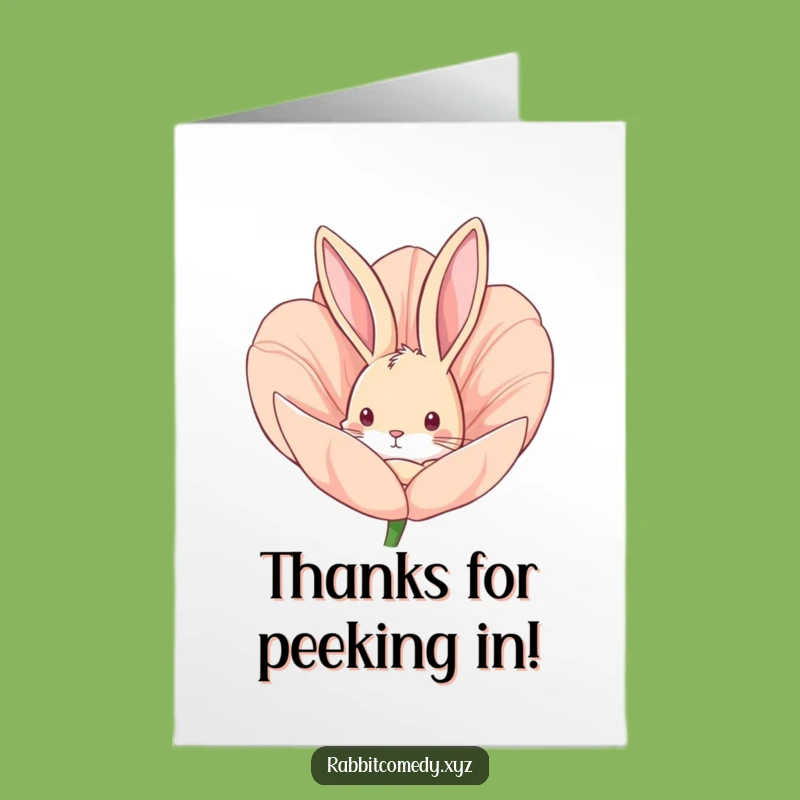 Free Printable Thank You: Curious Rabbit Peeking, Downloadable Art & Funny Gift Idea!