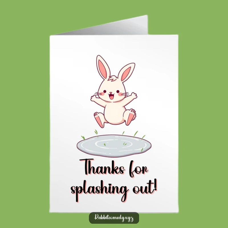 Free Printable Thank You: Leaping Rabbit, Funny Downloadable Art & Gift Idea!