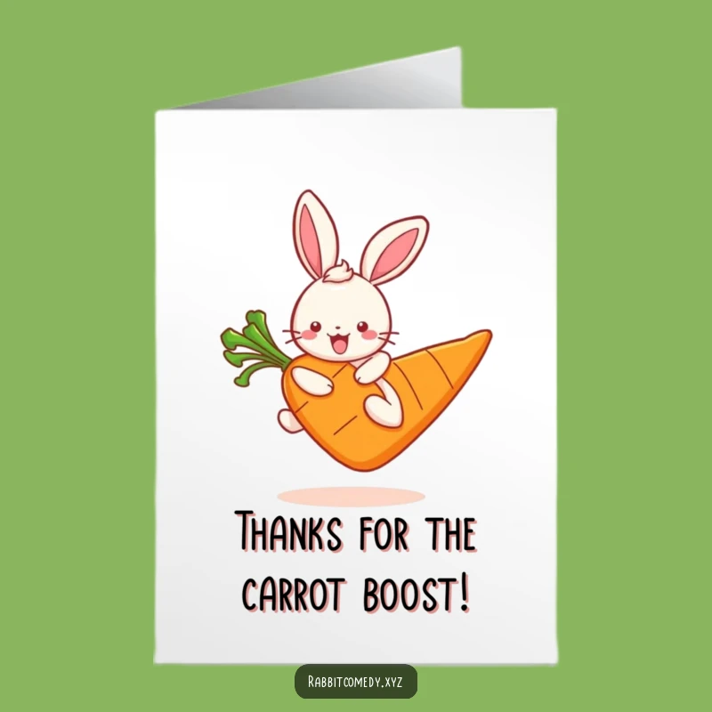 Free Printable Thank You Card: Kawaii Rabbit's Joyful Carrot Hop Gift